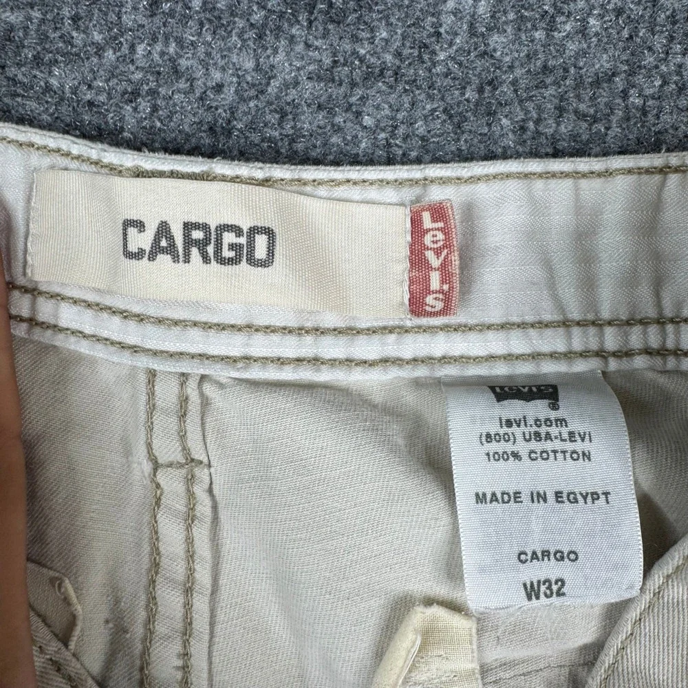 Levi's Cargo Shorts Mens Size 32 Beige Tan Cotton Utility Multi Pocket Fair